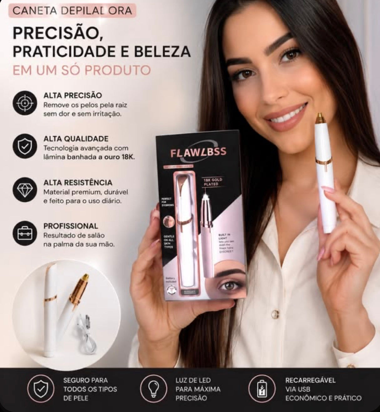 Aparador de sobrancelha elétrico